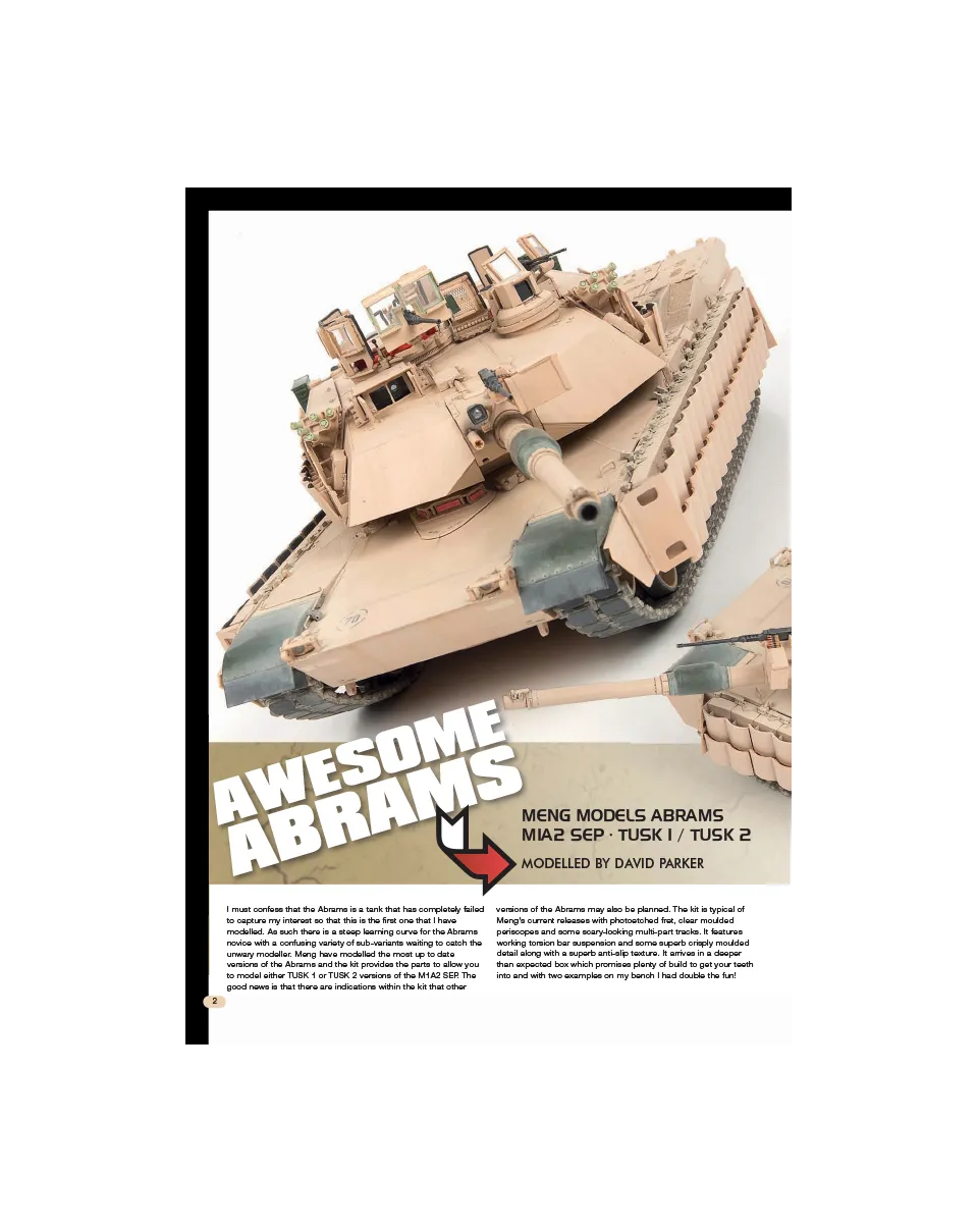 AFV Modeller AFV89 M1A2 SEP Abrams articolo PDF TUSK