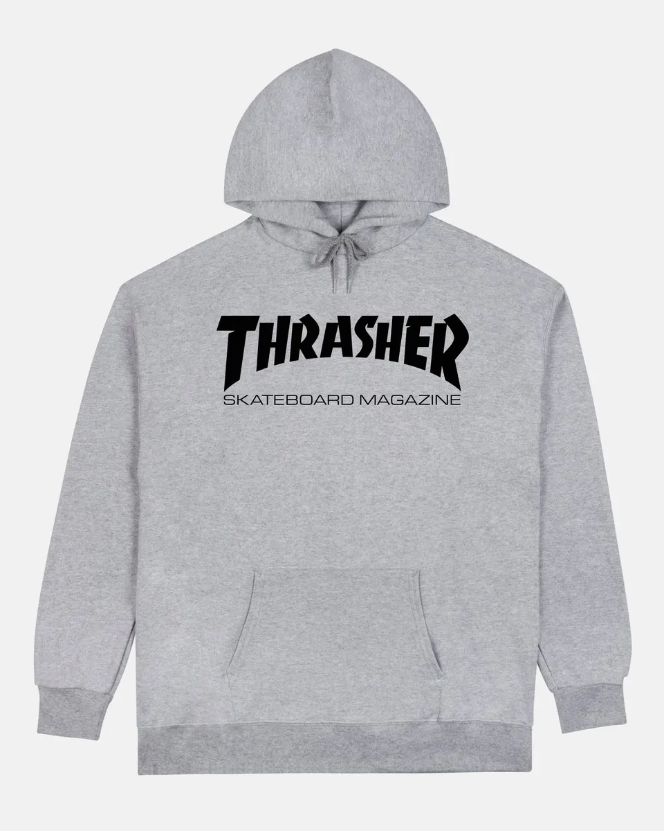 Thrasher Skate Mag felpa cappuccio grigia cotone standard