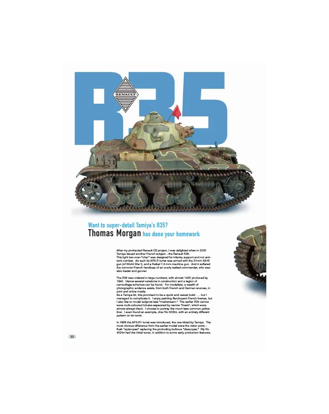 AFV Modeller AFV129 Renault R-35 articolo PDF
