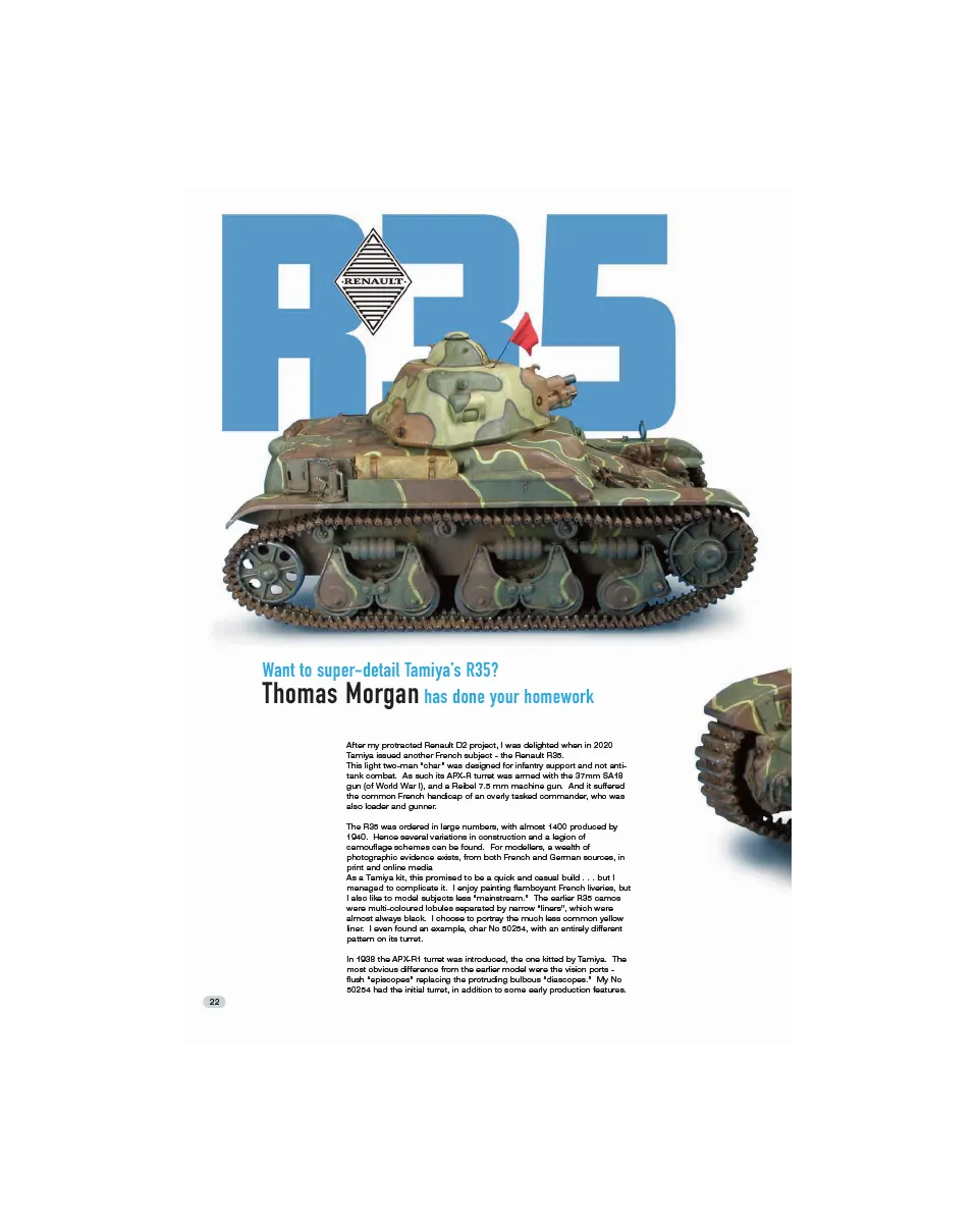 AFV Modeller AFV129 Renault R-35 articolo PDF