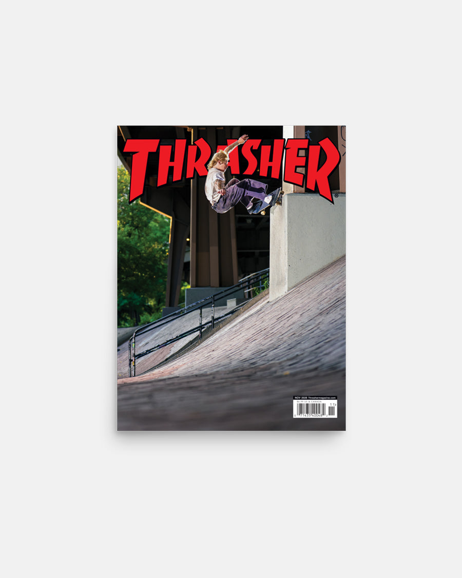 Thrasher November 2026 poster finitura lucida opaca
