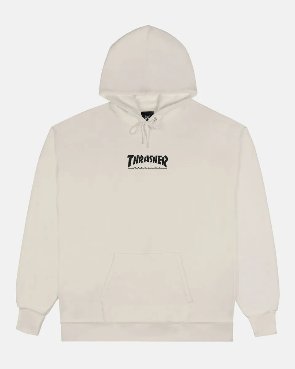 Thrasher Heavyweight Mag Logo felpa bone ricamata