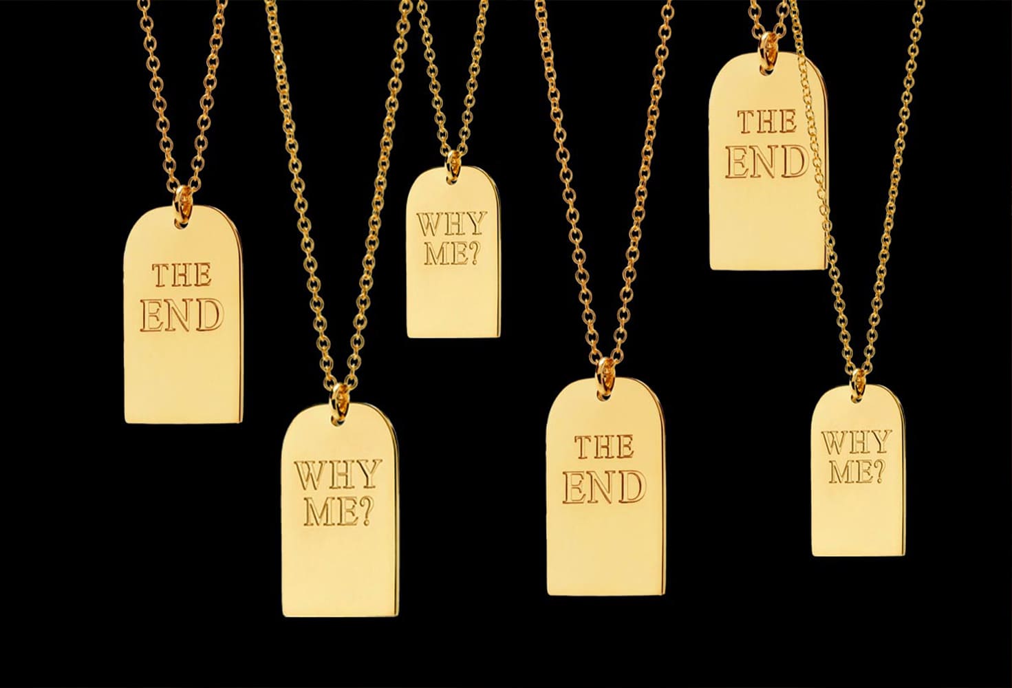 TOILETPAPER Endless Golden Necklace Medium collana argento The End