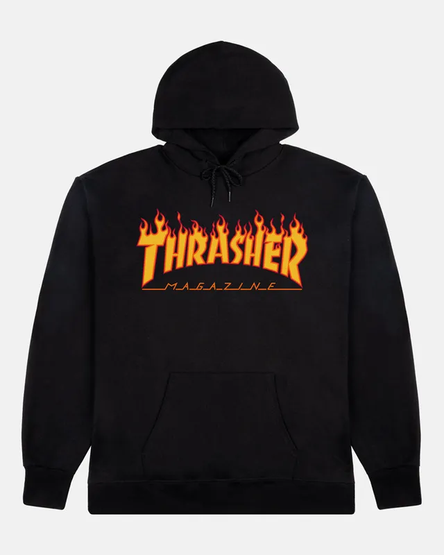 Thrasher Flame felpa cappuccio nera