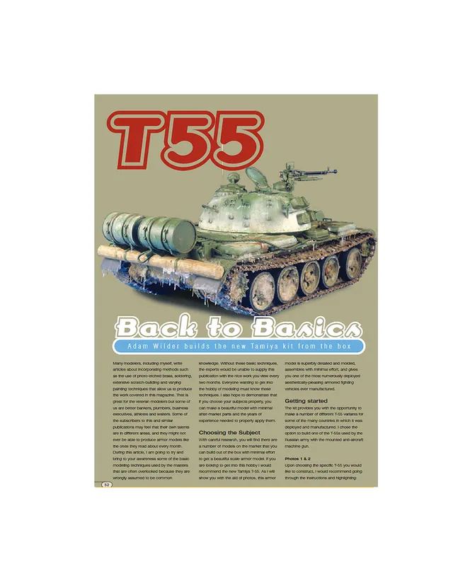 AFV Modeller Issue 10 T55 articolo PDF basi