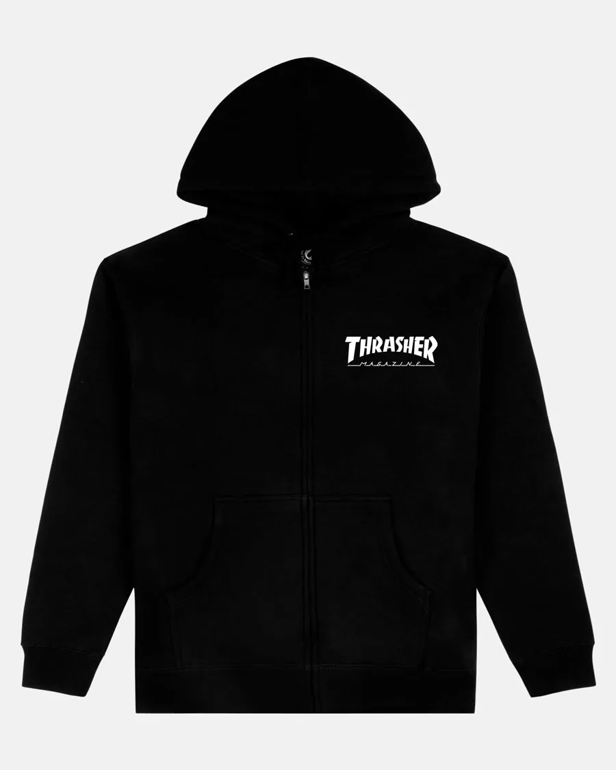 Thrasher Mag Logo felpa zip nera uomo