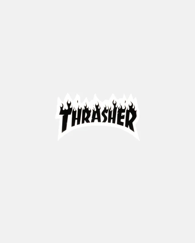 Thrasher Flame adesivo die-cut nero 8,2 x 5 cm