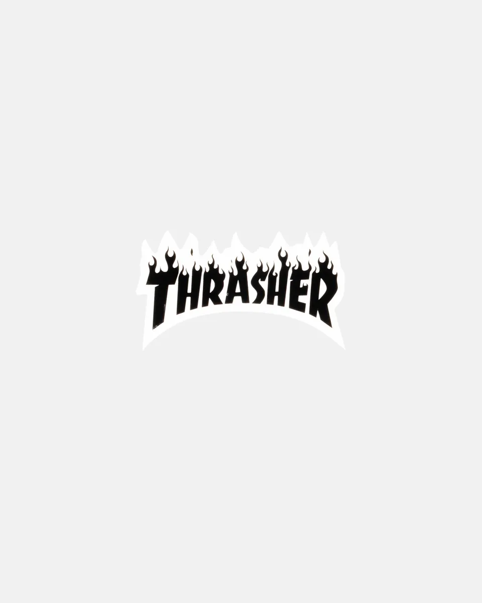 Thrasher Flame adesivo die-cut nero 8,2 x 5 cm