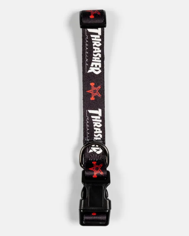 Thrasher Dog Collar collare cane nero Skategoat