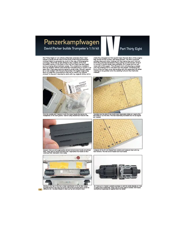 AFV Modeller AFV 120 articolo PDF Panzer IV Part 38 copia singola