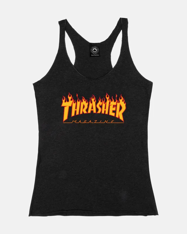Thrasher Flame canotta donna nera racerback slim