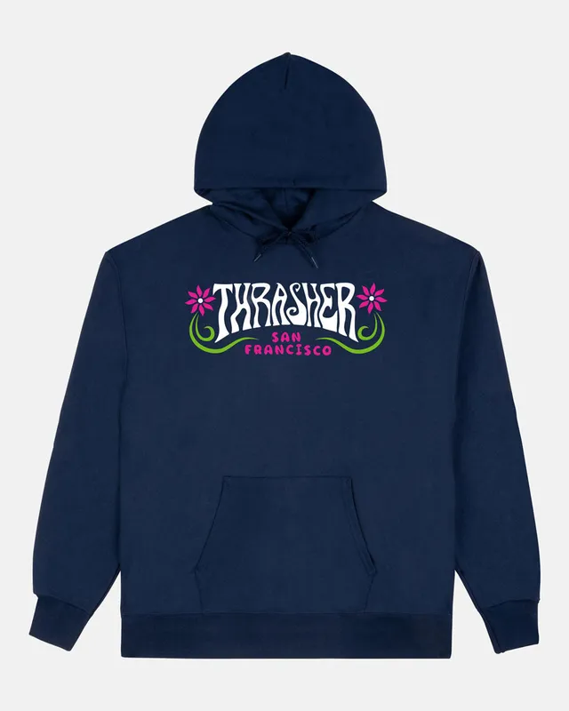 Thrasher Flower Power felpa navy con cappuccio