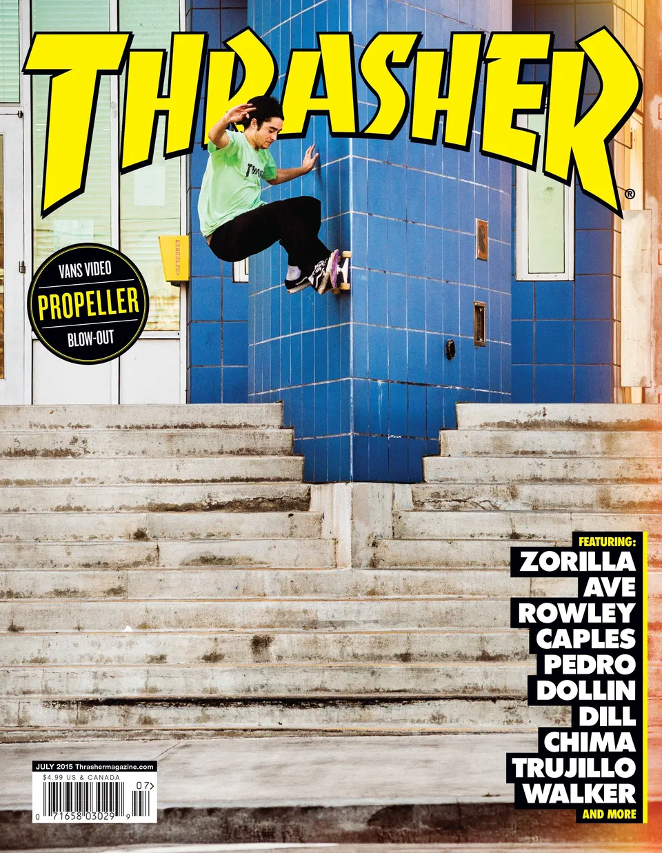 Thrasher July 2015 rivista skate copia singola Vans Propeller