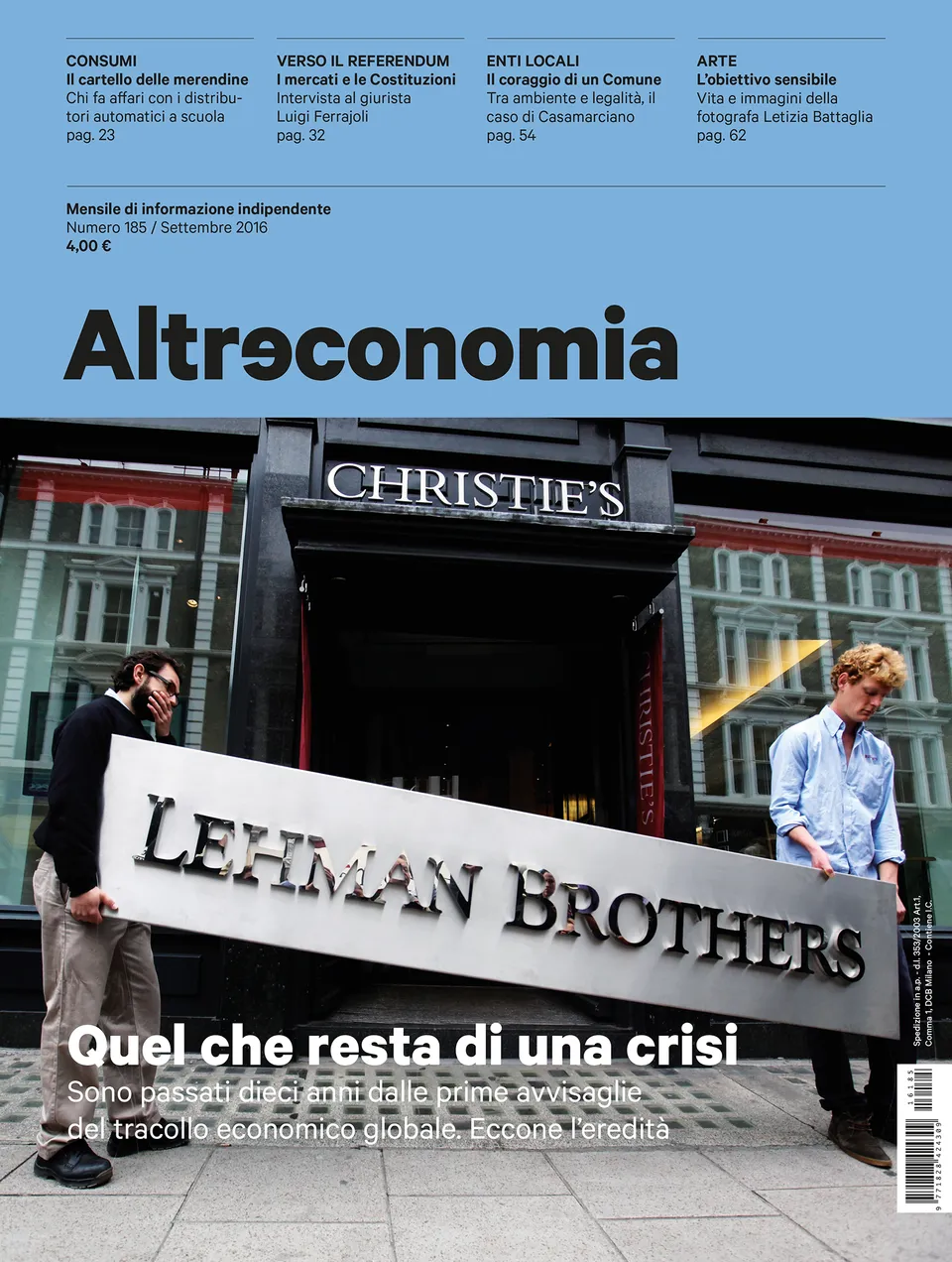 Altreconomia 185 rivista copia singola crisi