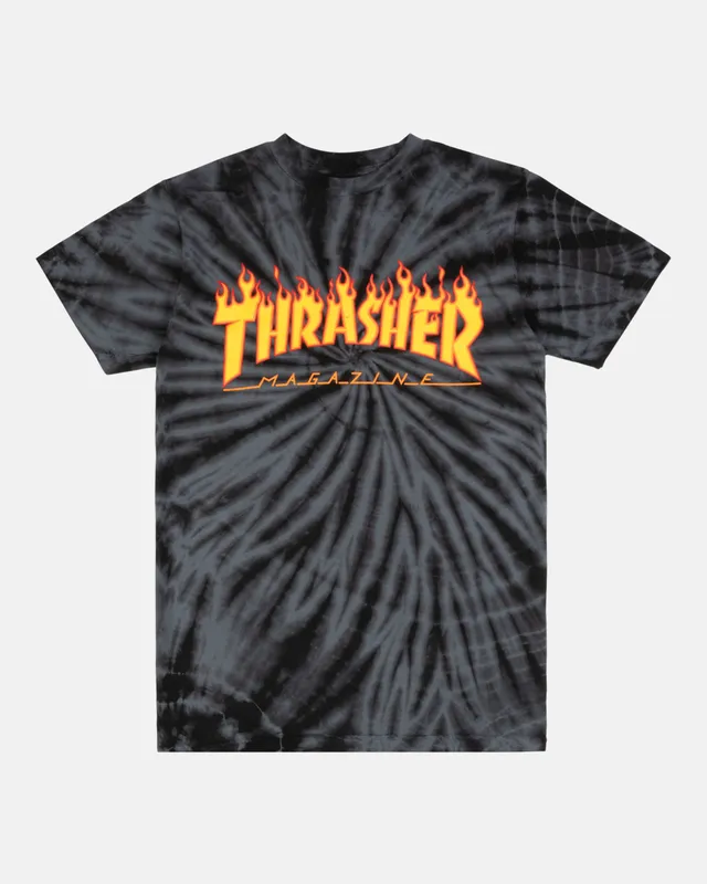 Thrasher Flame t-shirt donna tie dye nero grigio cotone