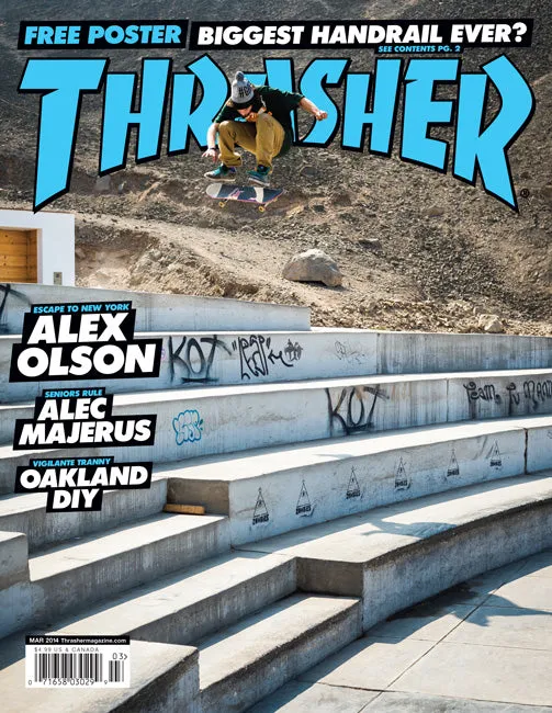 Thrasher Magazine marzo 2014 rivista con poster