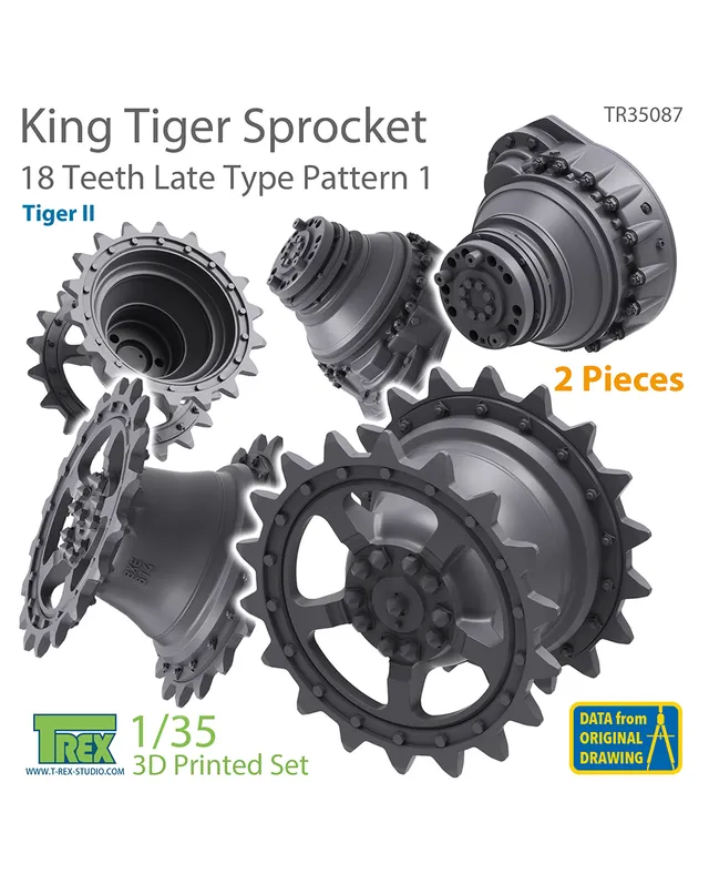 T-Rex 35087 KingTiger ruote dentate resina 1/35 late