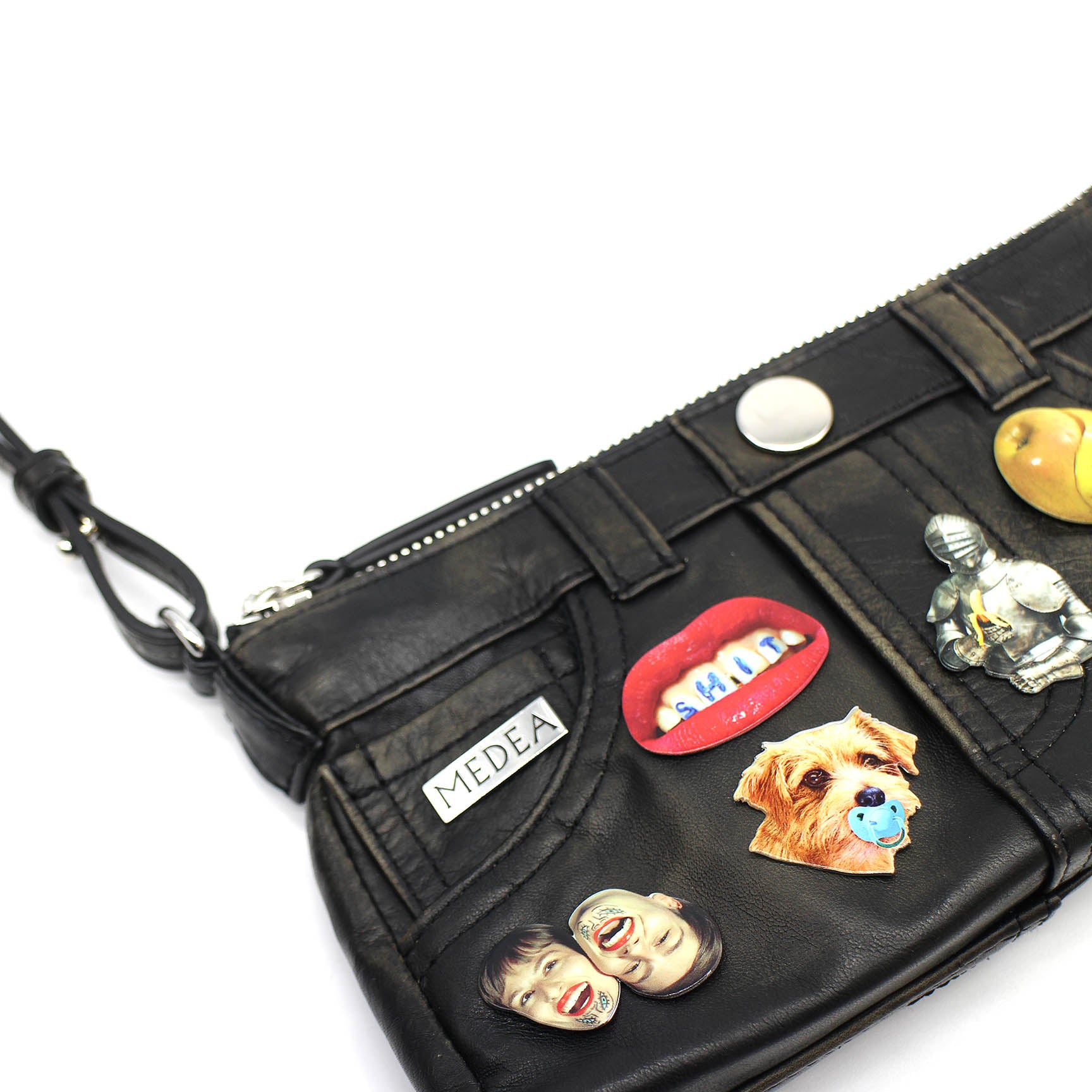 TOILETPAPER x Medea Pocket bag borsa pelle nera 21x13 cm