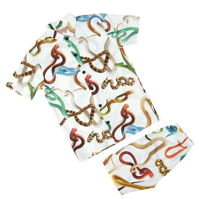 TOILETPAPER Snakes pigiama corto raso cotone bianco