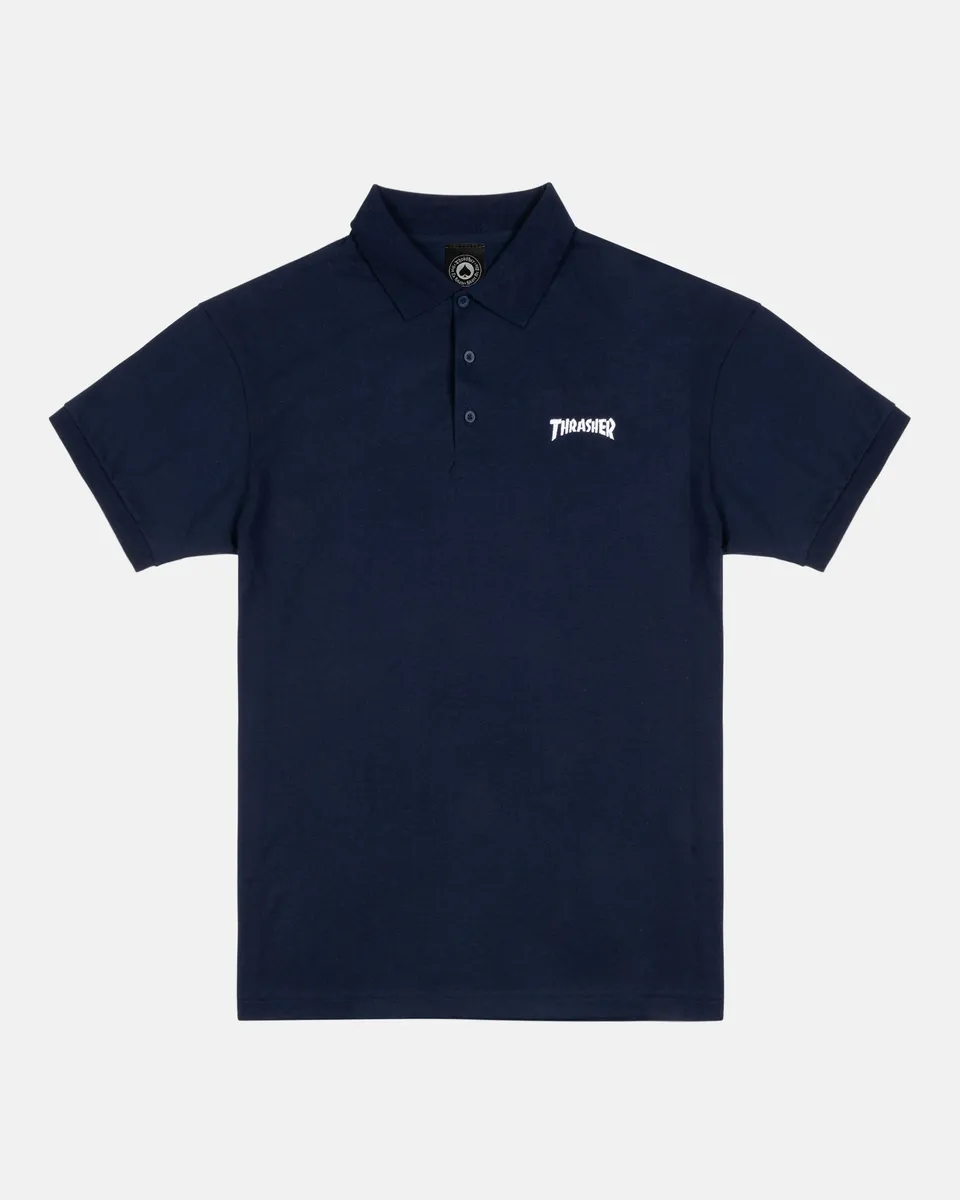 Thrasher Polo polo navy cotone