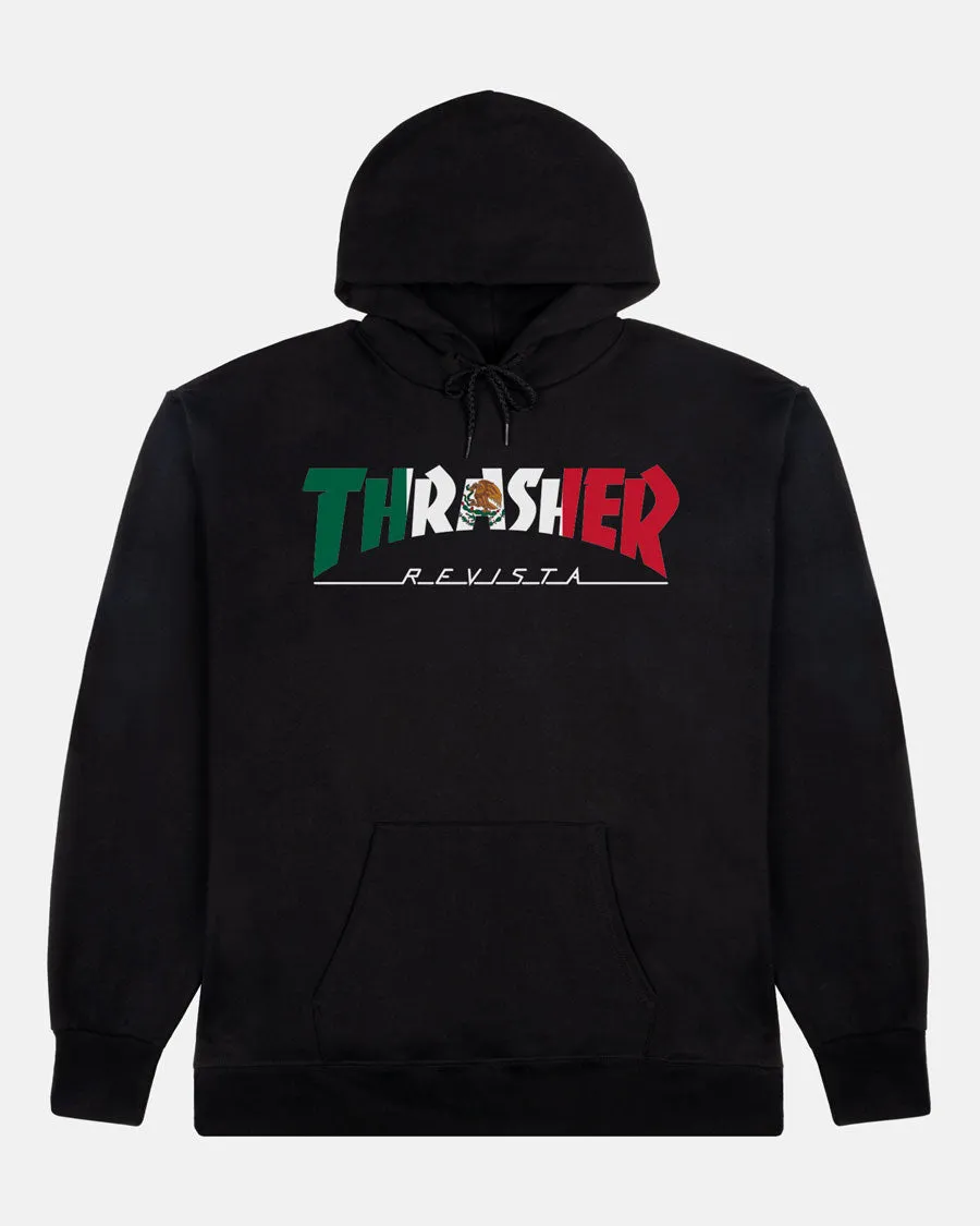 Thrasher Mexico Revista felpa nera cappuccio