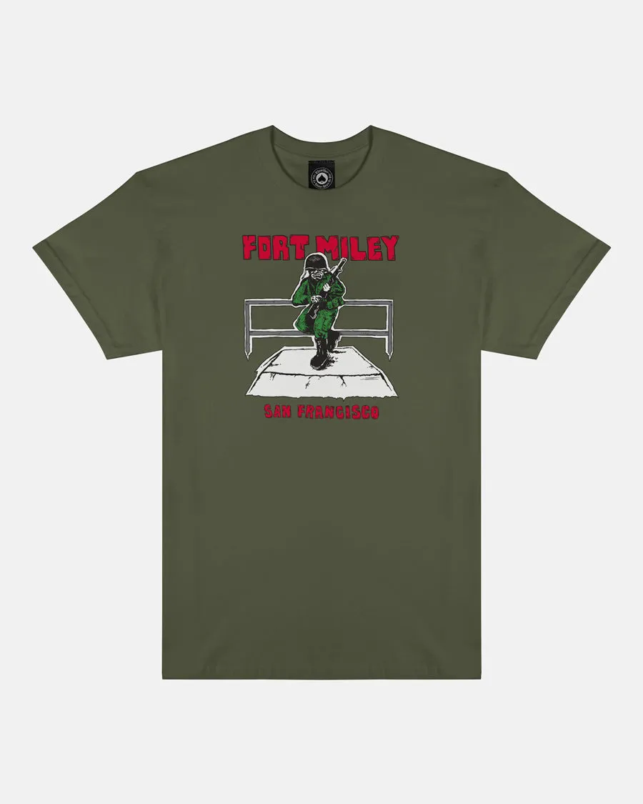 Thrasher Fort Miley t-shirt verde militare cotone