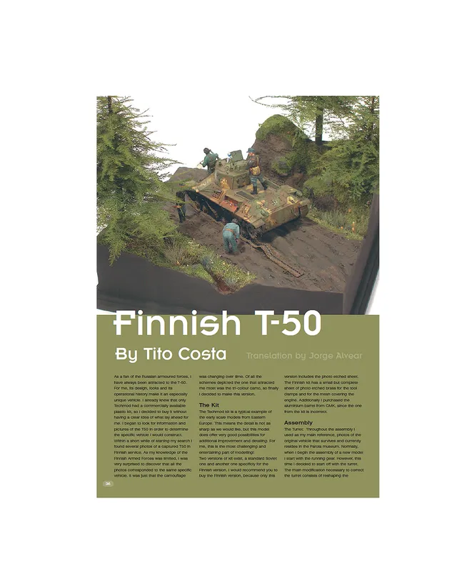 AFV Modeller Issue 30 Finnish T-50 articolo PDF carro