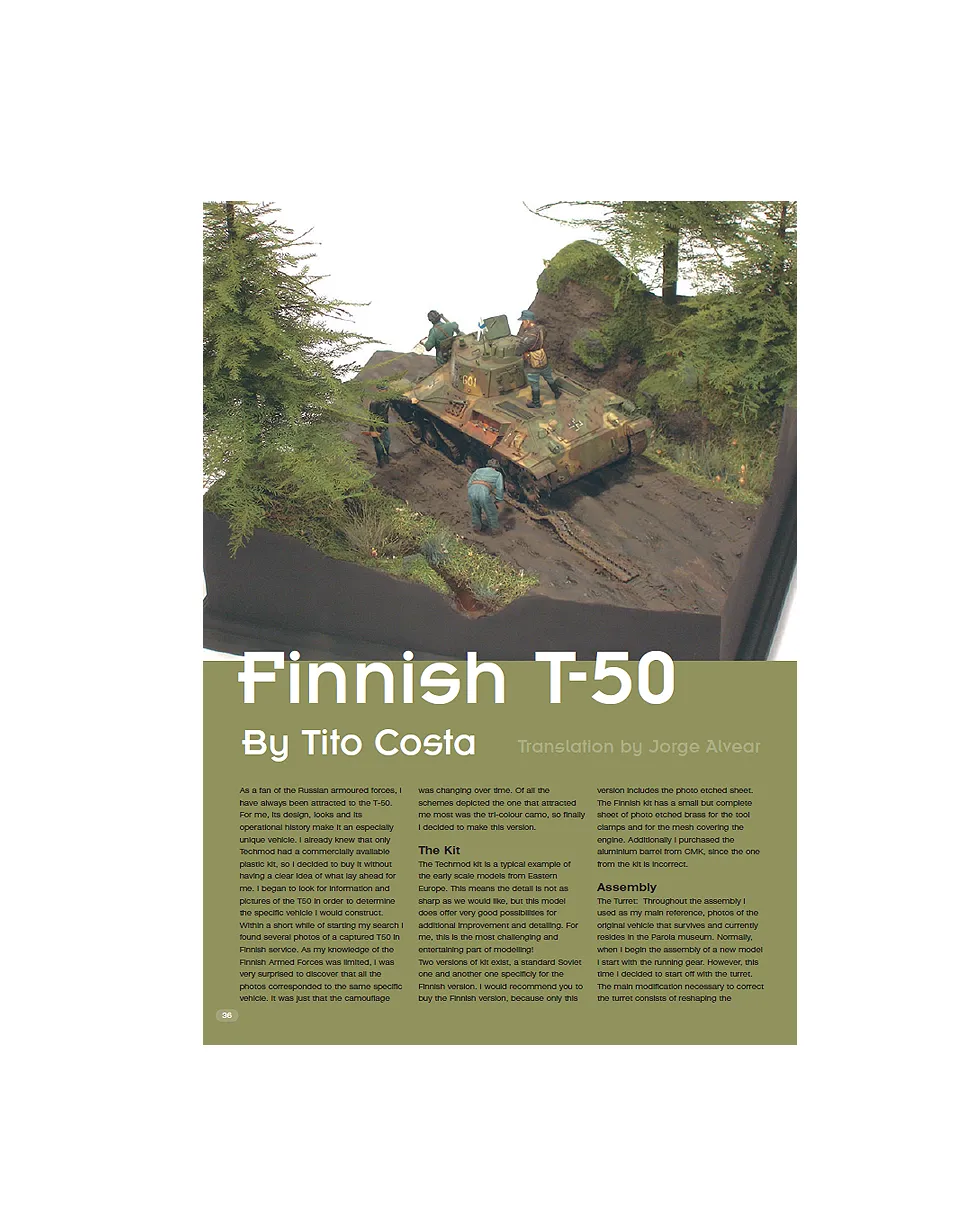 AFV Modeller Issue 30 Finnish T-50 articolo PDF carro