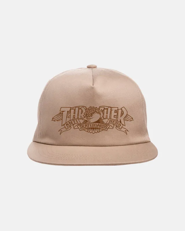 Thrasher Mag Banner Snapback cappello khaki cotone