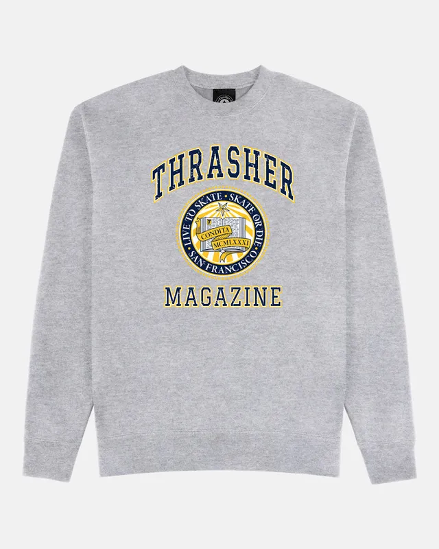 Thrasher Dropout Crewneck Felpa Grigio Cenere