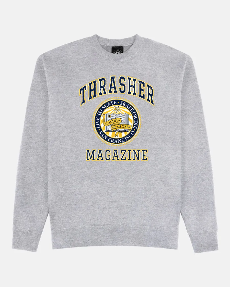 Thrasher Dropout Crewneck Felpa Grigio Cenere