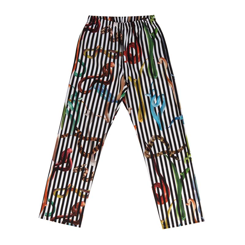TOILETPAPER Snakes pigiama satin cotone fondo nero