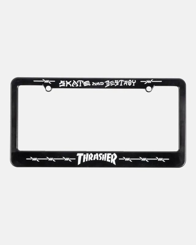 Thrasher Barbed Wire portatarga nero Skate and Destroy