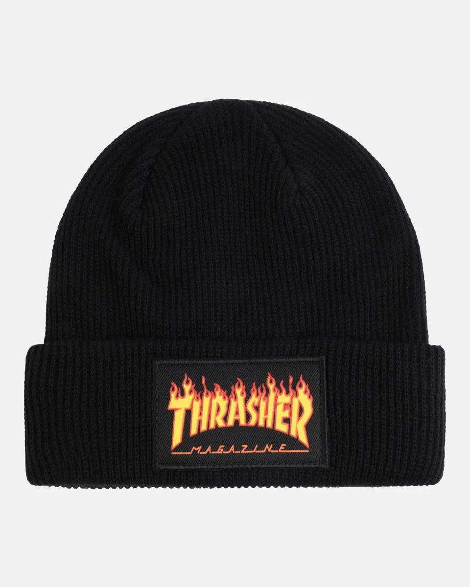 Thrasher Flame Patch berretto nero acrilico