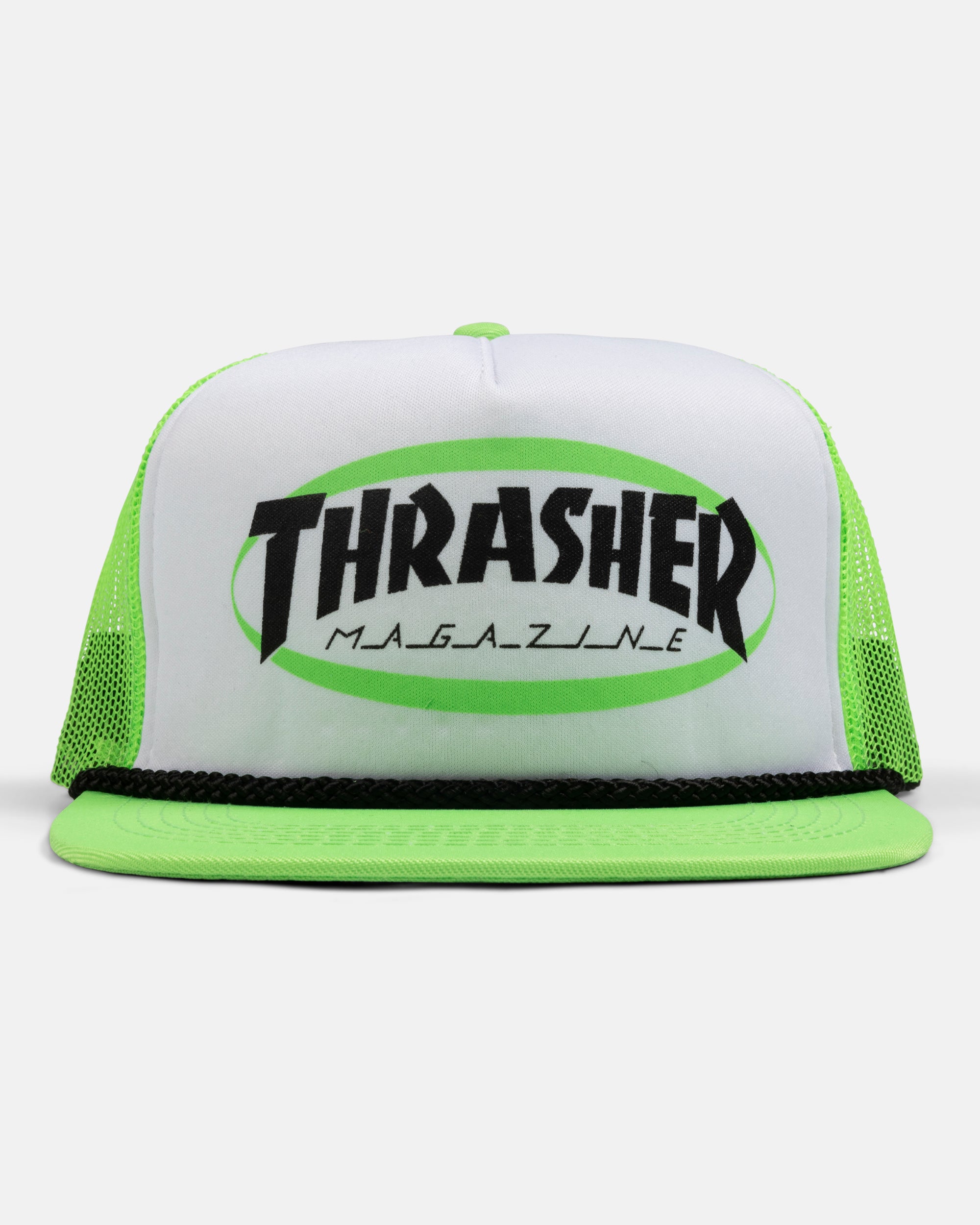 Thrasher Ellipse Trucker cappello verde corona bassa