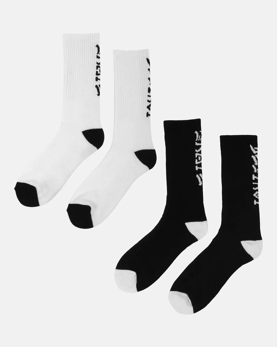 Thrasher Skate and Destroy calzini 2 pack nero bianco ammortizzati