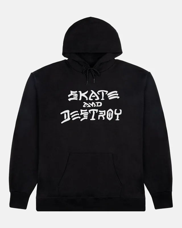 Thrasher Skate and Destroy felpa cappuccio nera cotone