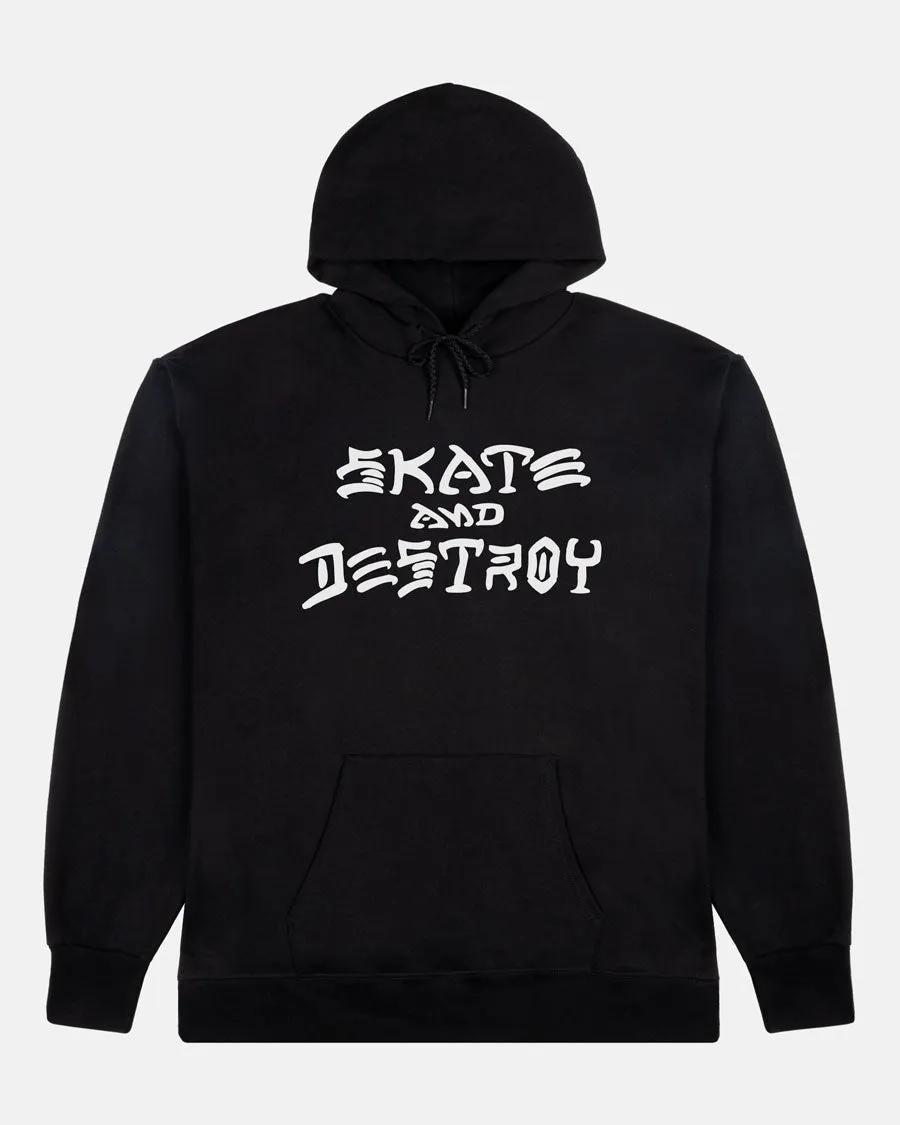 Thrasher Skate and Destroy felpa cappuccio nera cotone