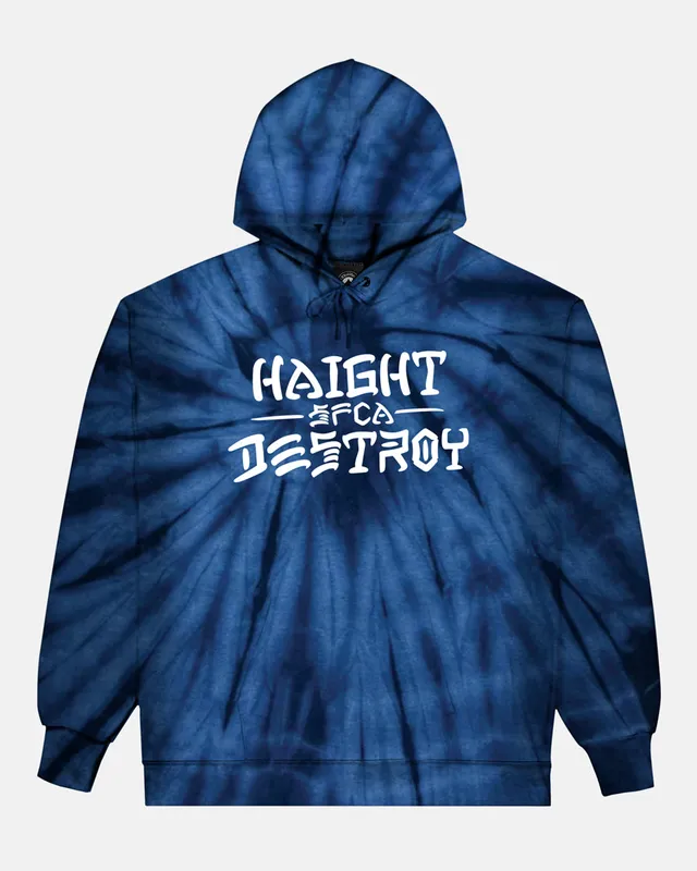 Thrasher Haight and Destroy felpa cappuccio navy spider