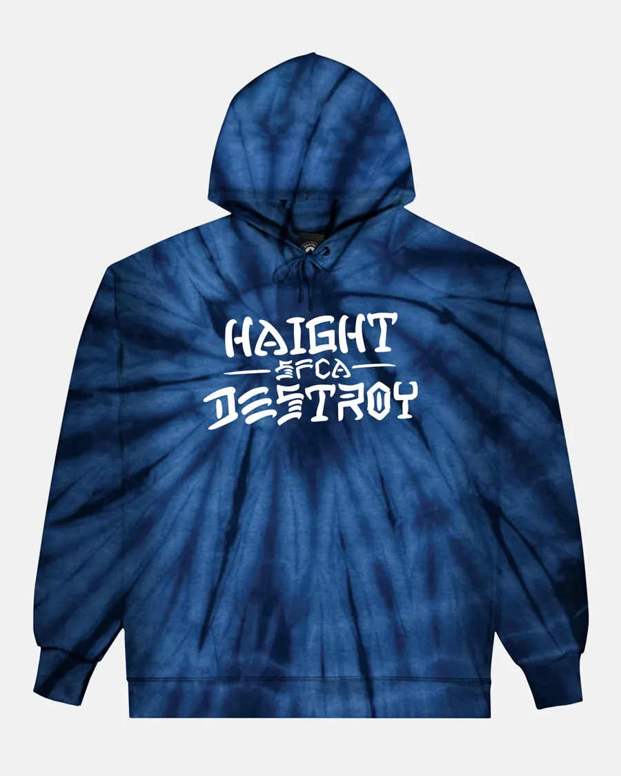 Thrasher Haight and Destroy felpa cappuccio navy spider