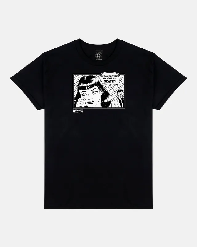 Thrasher Boyfriend t-shirt nera 100% cotone