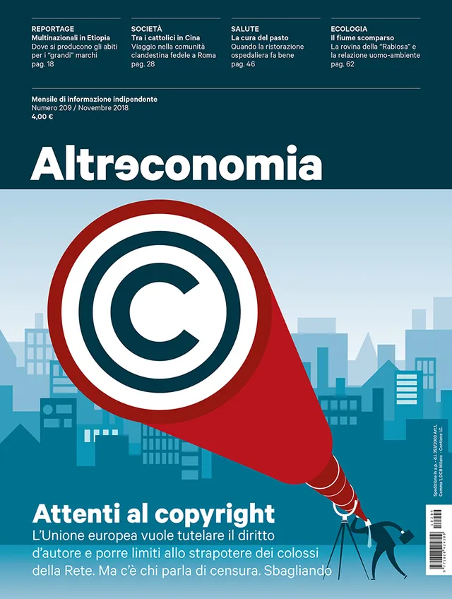 Altreconomia 209 Attenti al Copyright rivista numero singolo